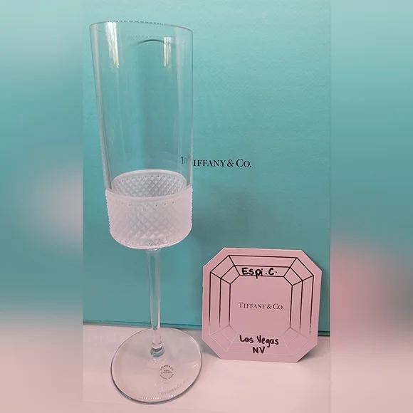 Tiffany Diamond Point Champagne Glasses Set of